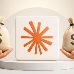 Logo de Anthropic con manos sosteniendo sacos de dinero para representar su nueva ronda de inversión