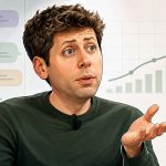 Caricatura editorial de Sam Altman reflexionando sobre la IA y el empleo