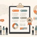 Visual de una encuesta sobre inteligencia artificial con gráficos y datos de Anthropic