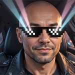 OMNI transforma un retrato con lentes pixelados en una escena futurista