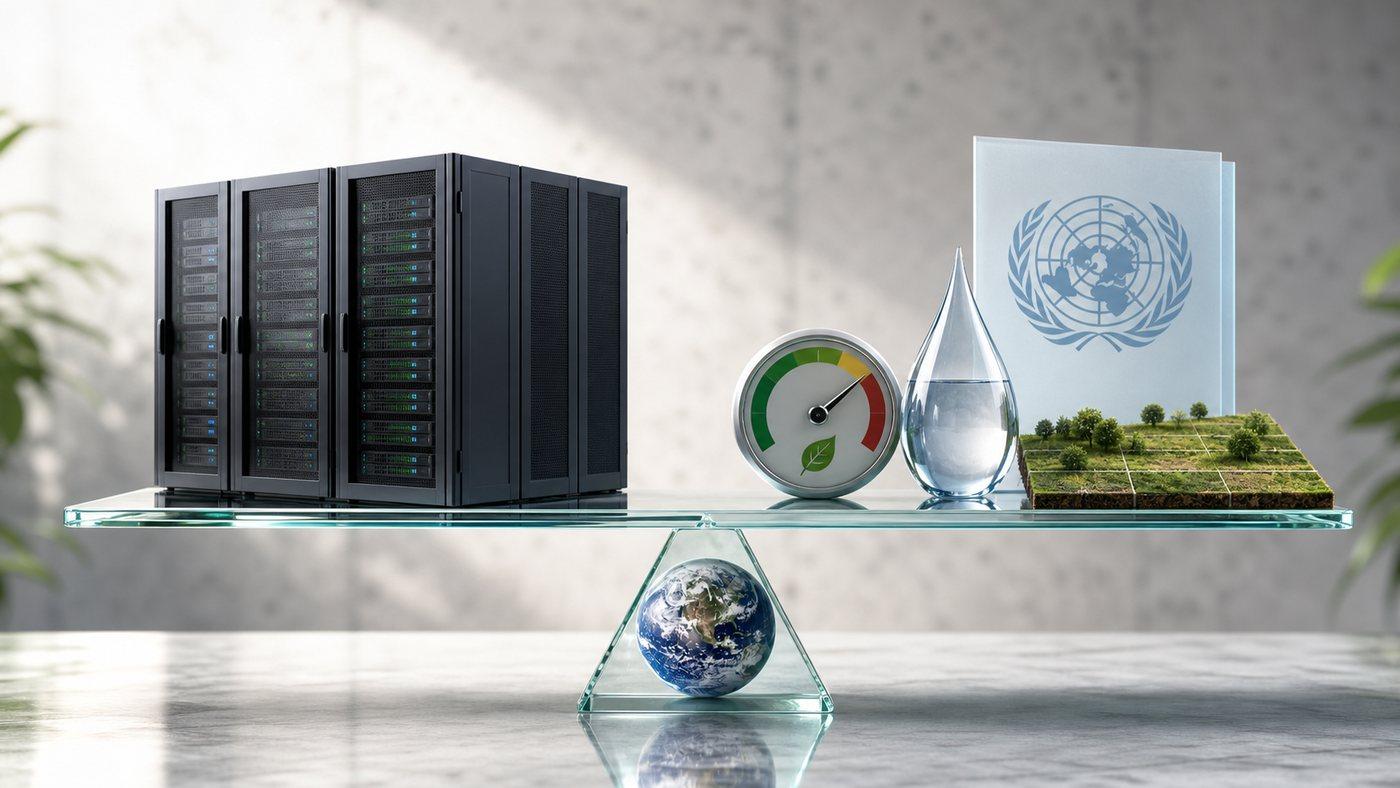 Centro de datos asociado a la huella ambiental de la IA