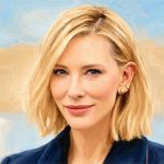 Cate Blanchett en un retrato editorial ilustrado
