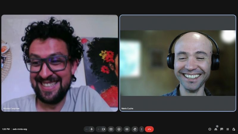 Mario Cuche y Nicolás Coopman durante una clase particular online de Inteligencia Artificial