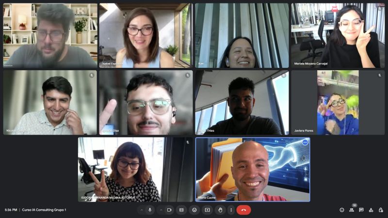 Equipo de Comsulting Comunicación Estratégica en un taller online de Inteligencia Artificial