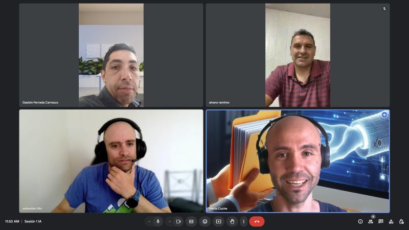 Mario Cuche y equipo de Importadora Babul en un taller online de Inteligencia Artificial