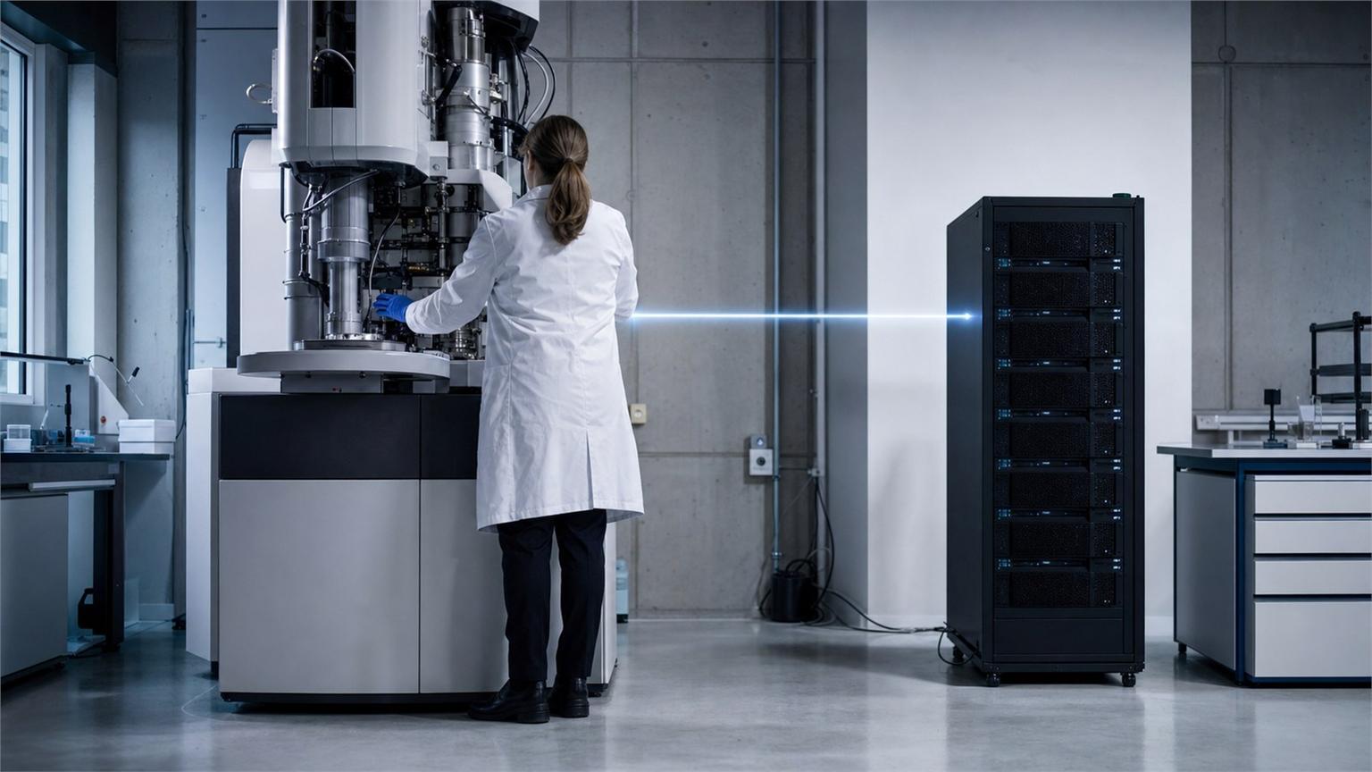 Laboratorio moderno con equipos científicos y cómputo avanzado asociado a Genesis Mission