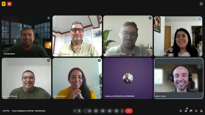 Profesionales de Membrantec en una capacitación online de Inteligencia Artificial