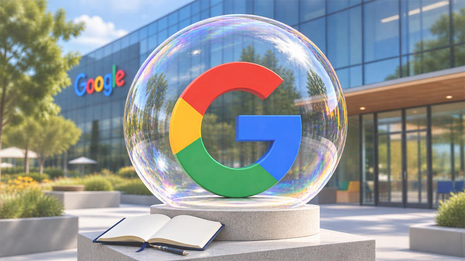 Logo de Google dentro de una burbuja para ilustrar las señales de burbuja de la IA