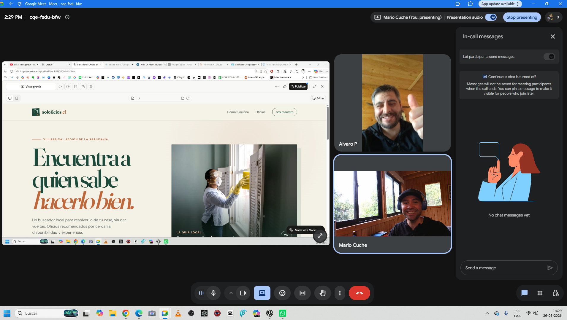 Álvaro Pacheco durante una sesión especial sobre desarrollo web con Codex y Grok