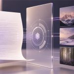 Interfaz de Claude junto a archivos digitales con metadatos de procedencia