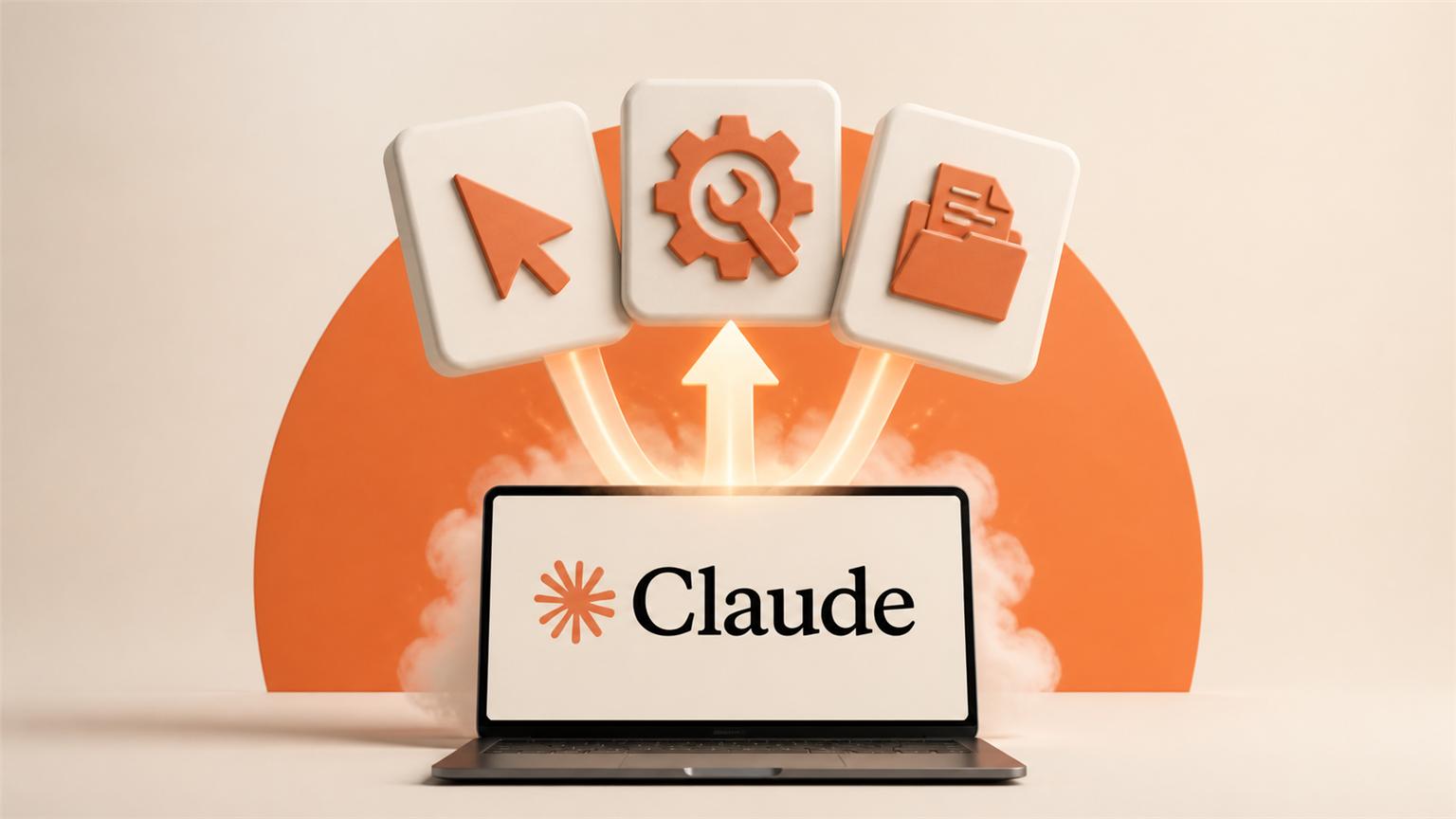 Notebook con el logo de Claude Platform y tres iconos de sus nuevas herramientas