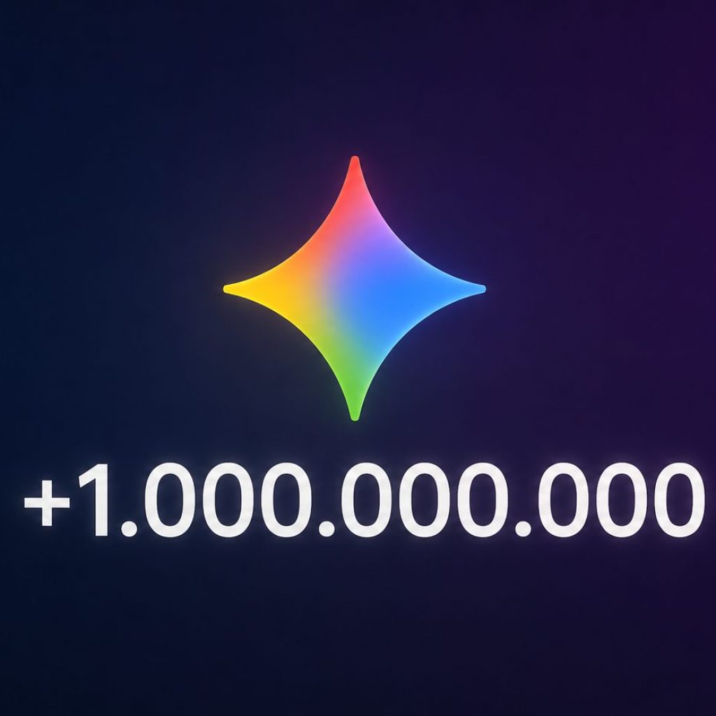 Logo de Gemini sobre el texto +1.000.000.000