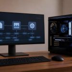 Pantalla de computador con Muse Glimmer ejecutando un agente local con texto e imágenes