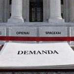 Expediente de una demanda antimonopolio ante un tribunal federal junto a los nombres de cuatro empresas de IA