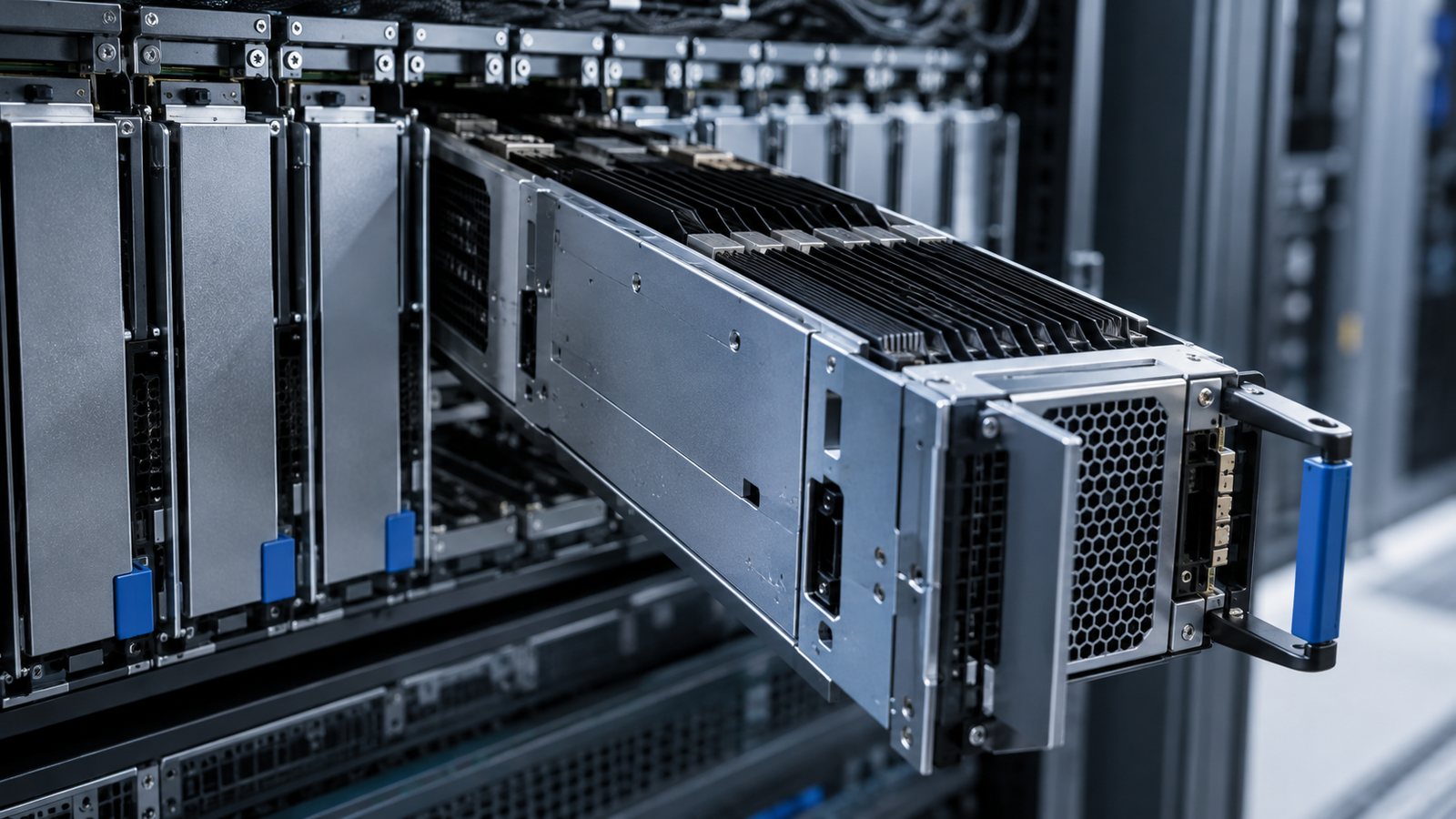 Gasto en IA: módulos de cómputo y memoria instalados en infraestructura para centros de datos