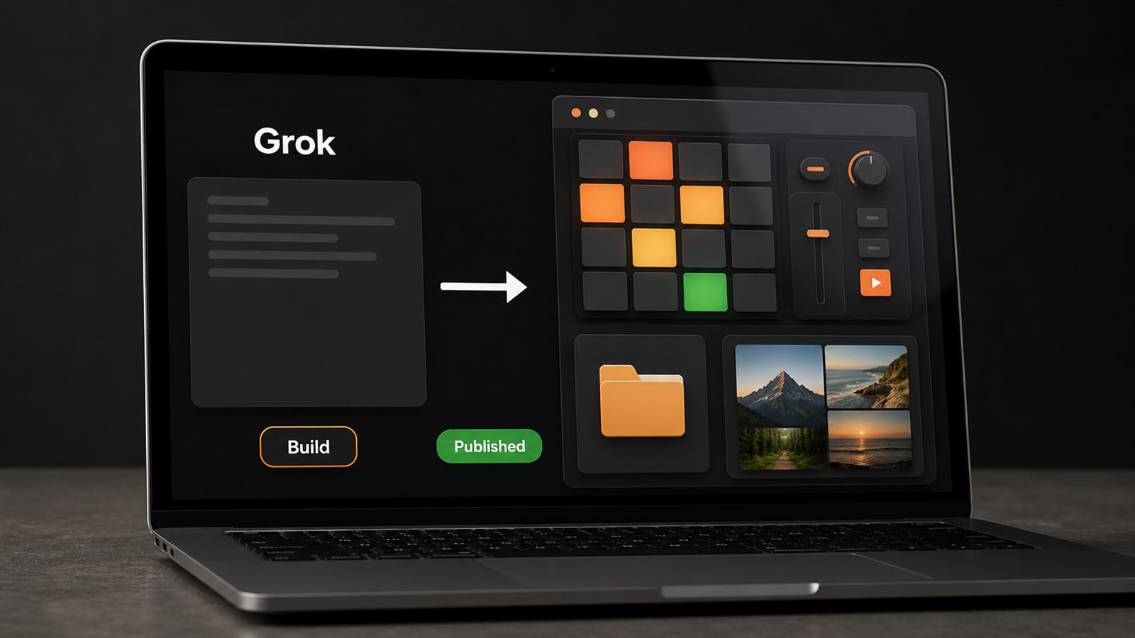 Crear y publicar apps con Grok