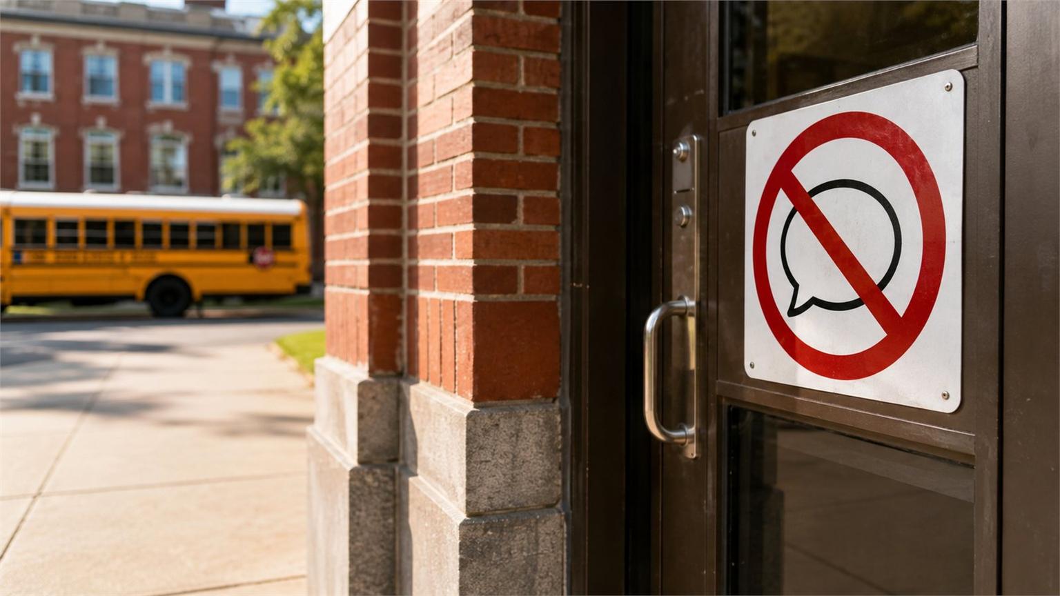 Señal de acceso restringido a la IA generativa en una escuela pública de Nueva York