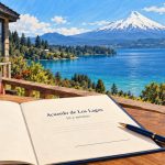 Documento del Acuerdo de Los Lagos preparado para firma frente al lago Llanquihue y el volcán Osorno