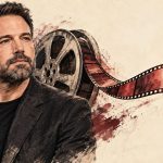 Retrato editorial de Ben Affleck junto a una bobina de película y el símbolo de Netflix.