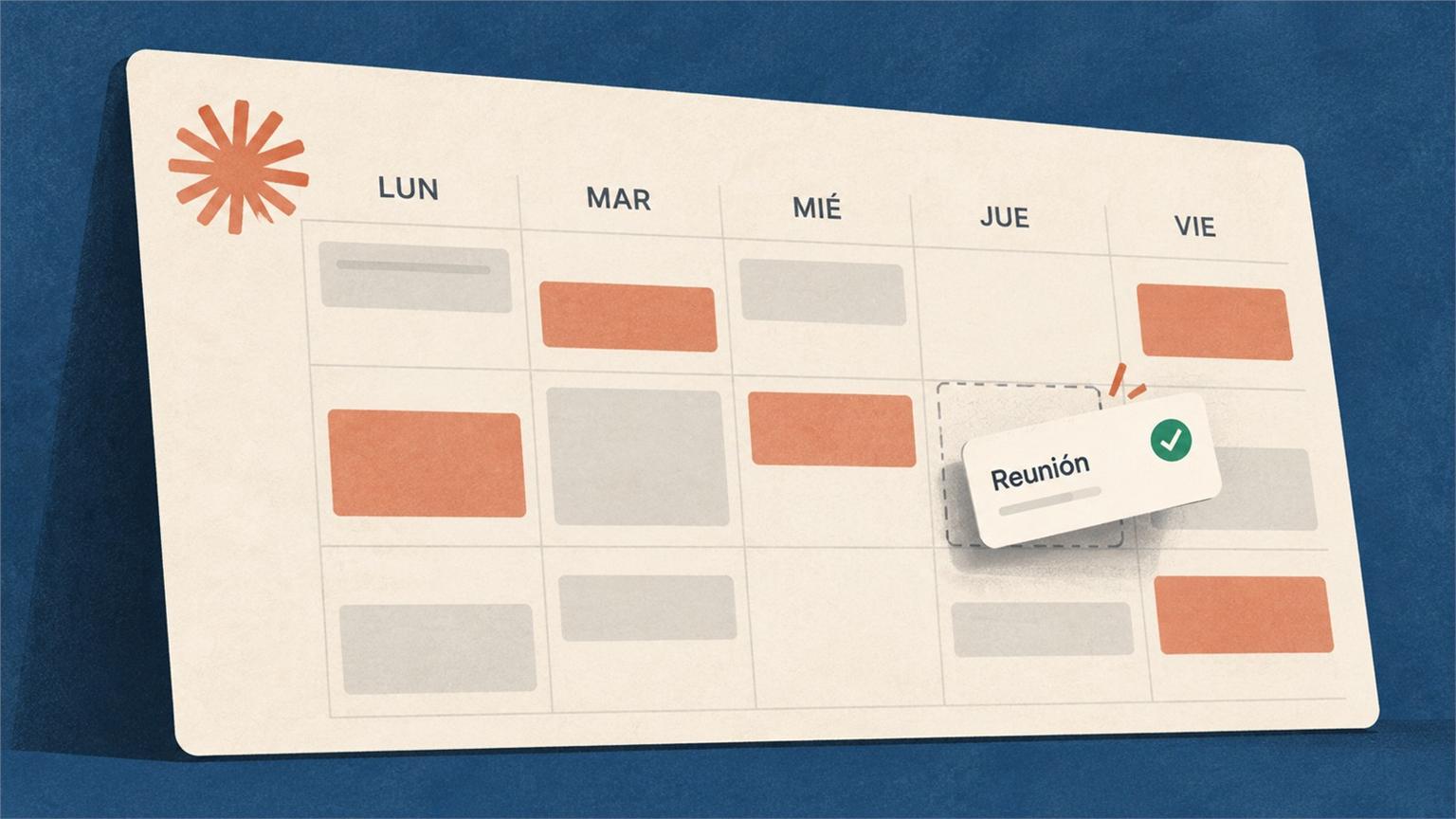 Claude Duet organiza un calendario de trabajo con una reunión marcada y el emblema de Claude
