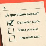 Papeleta de encuesta sobre el ritmo de la IA con la opción demasiado rápido marcada