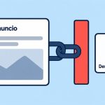 Anuncio de Meta con un enlace hacia un destino externo bloqueado por una barrera roja