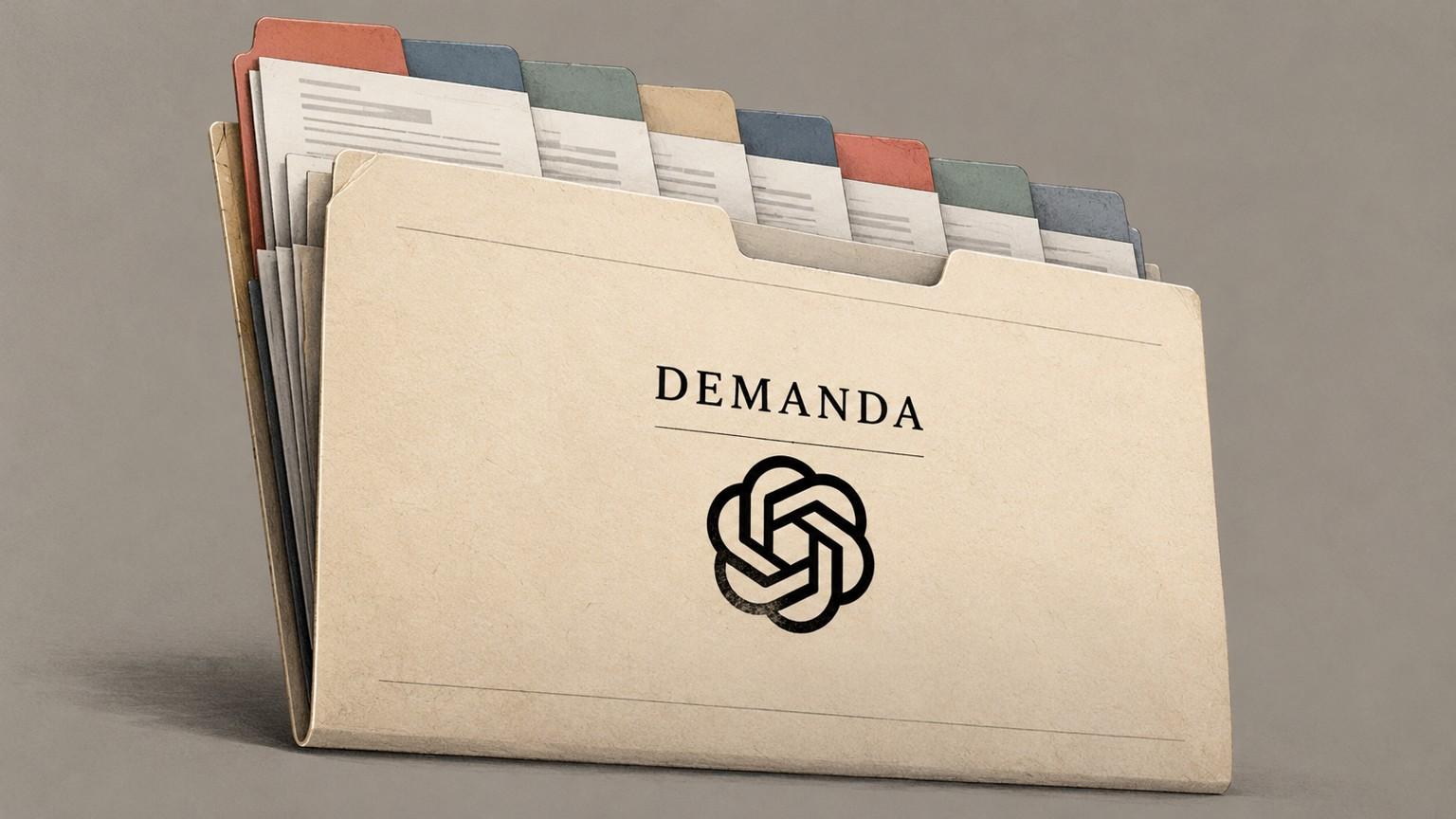 Carpeta judicial de la demanda contra OpenAI con ocho pestañas de expedientes estatales