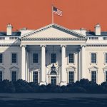 Casa Blanca y bandera de EEUU, sede del gobierno que anunció la Super Intelligence Force