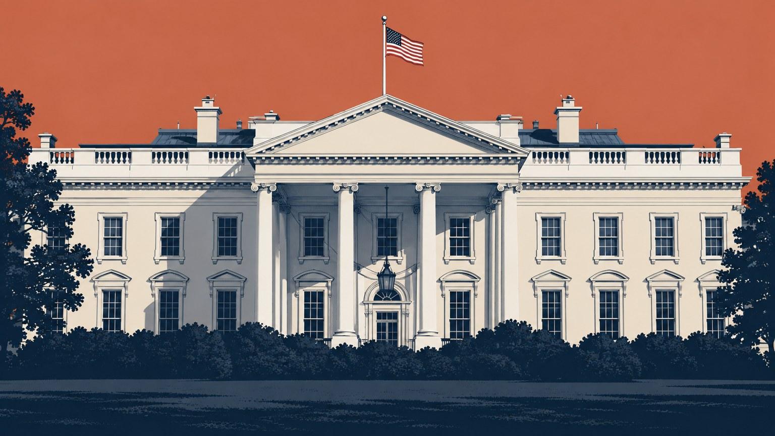 Casa Blanca y bandera de EEUU, sede del gobierno que anunció la Super Intelligence Force