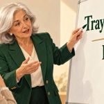 Abogadas senior en un taller de TrayectorIA, con una pizarra del programa de formación en IA